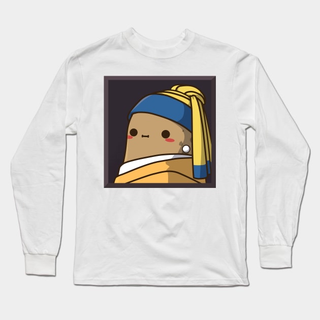 Cute Potato With A Pearl Earring Long Sleeve T-Shirt by clgtart